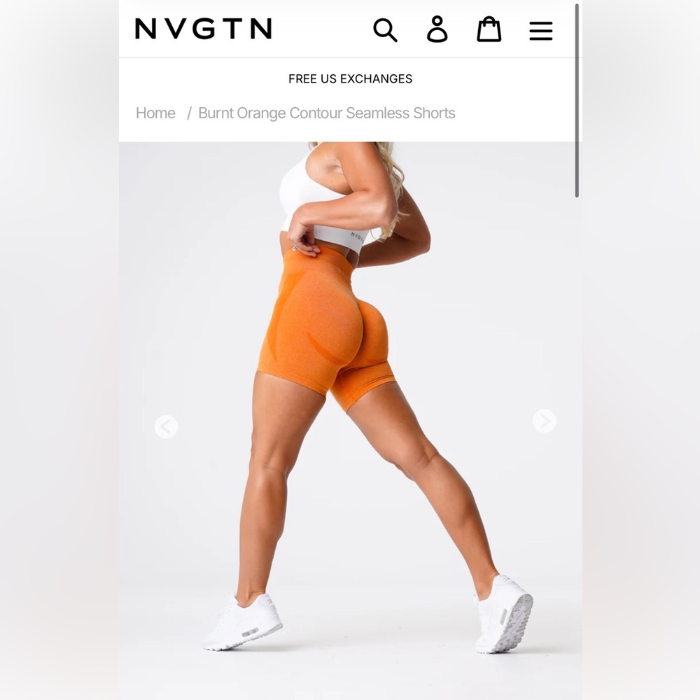 NVGTN Burnt Orange Contour Seamless Shorts
